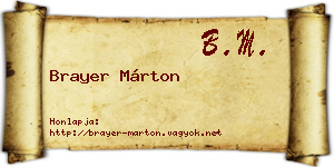 Brayer Márton névjegykártya